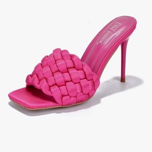 Pink Stiletto Satin Heels Size 8